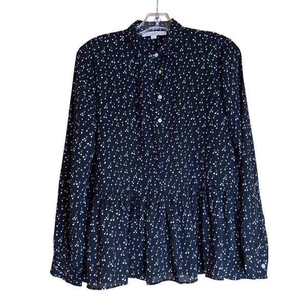 Women's Ann Taylor LOFT LS Peplum Black Cherry Top, Size Sm., EUC - Picture 1 of 4